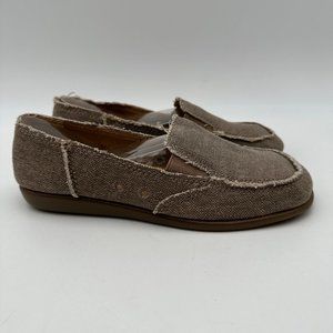 Aerosoles Size 7 Tan Canvas Fabric Sure Grip Loafers